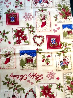 Fabric Red Rooster "Home for the Holidays" 5 Piece Sampler Country Colors $4.95 - Image 1 of 4