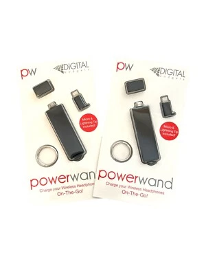 Power Wand Portable Power Bank Iphone & Micro USB Tips Lot of 2 Charging - Image 1 of 4