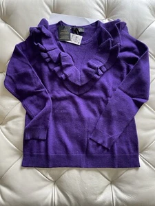 Women's Charter Club 100% Cashmere Sweater PURPLE-- Size M (sealed) - Picture 1 of 4