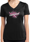 Buy Cool Shirts Ladies Breast Cancer T-shirt Survivor Wings Dry Wicking V-Neck