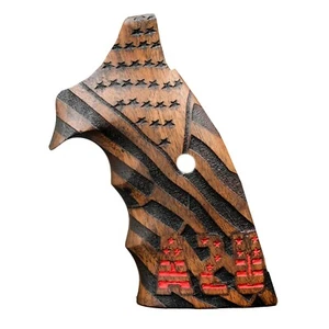 Grip For SW S&W K - L - X .38 .357 Frame Open Back SquareButt Walnut Wood - Picture 1 of 4