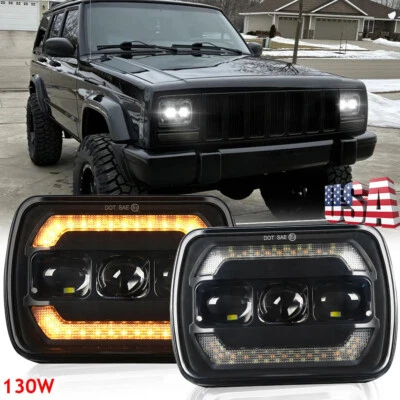 E-Geprüft 5x7 Zoll LED Scheinwerfer Fernlicht Abblendlicht für Jeep Wrangler GMC - Bild 1 von 4