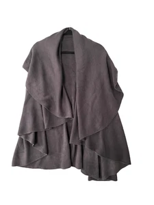 THE LOOK Womens Sweater Purple Cardigan Open Front Draped Long Sleeveless OS - Picture 1 of 3
