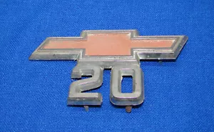 vintage 60s early 70s CHEVROLET C-20 pickup TRUCK FENDER EMBLEM - Picture 1 of 2