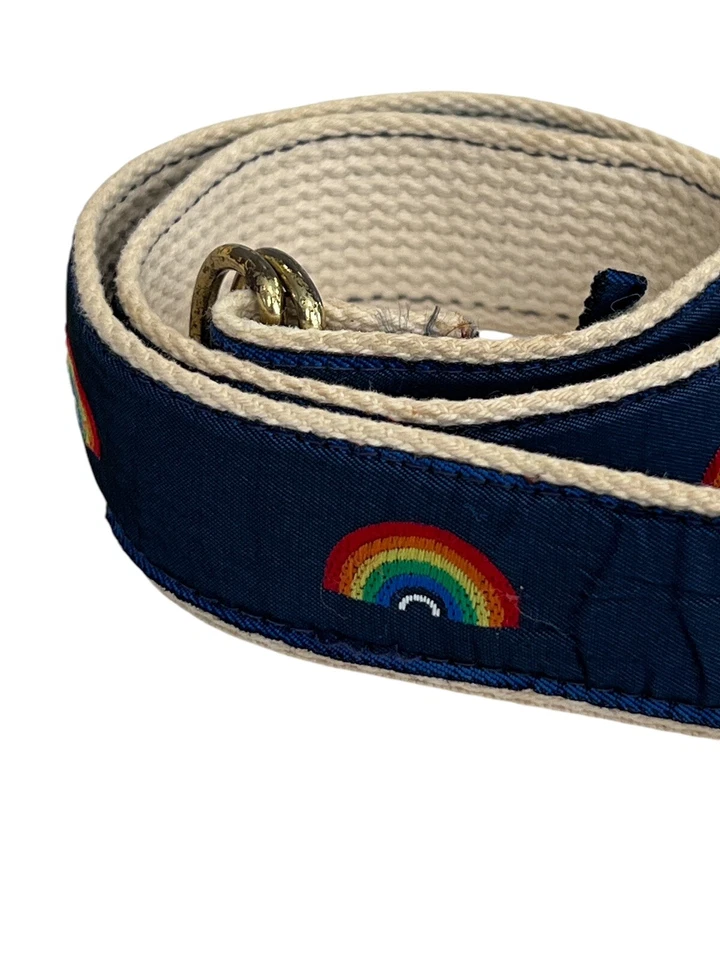 90-е Кейп-Код Холщовый Радужный Пояс Молодежный Подходит До 26" Preppy Y2K Винтажная Массачусетс - Изображение 1 из 4