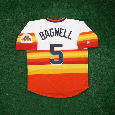 Jeff Bagwell 1986 Houston Astros Rainbow Cooperstown Jersey w/ All Star Patch Cover