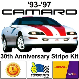 1993-1997 Chevrolet Camaro 30th Anniversary Racing Stripes Decal Kit Coupe T-Top - Picture 1 of 10