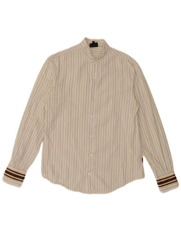 Мужская рубашка JUST CAVALLI XS белая в полоску DG24 - Изображение 1 из 4