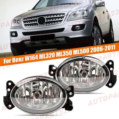 Pair Fog Light For Mercedes Benz W164 ML350 ML500 2006-2009 Halogen Fog Lamp - Image 1 of 4