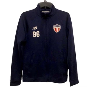 Chaqueta de fútbol New Balance azul marino cremallera completa talla PEQUEÑA - Imagen 1 de 11