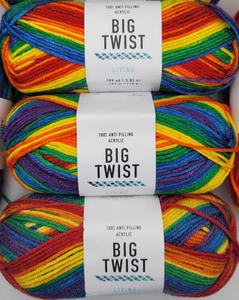 Lot of 3 Big Twist Living Yarn, Color is Inclusivity, 199 yds ea #4 weight, NEW - Picture 1 of 3