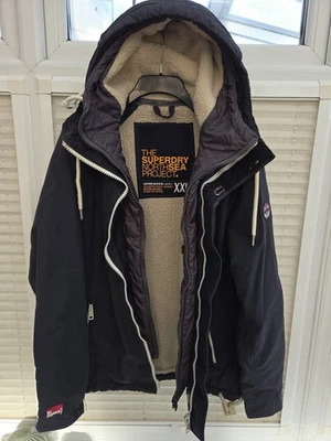 MENS 2XL XXL NORTH SEA  WATERPROOF NAVY BLUE FULL ZIP JACKET. GOOD CLEAN  COND. - Image 1 of 4