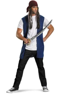LICENSED ADULT MENS PIRATE OF THE CARRIBEAN CAPTAIN JACK SPARROW COSTUME KIT - Picture 1 of 2