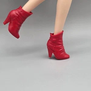SHOES DISNEY DESCENDANTS RED SLOUCH ANKLE BOOTS HEELS FASHION DOLL SHOES - Picture 1 of 12