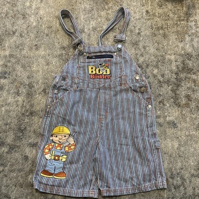 Mono Bob el Constructor Vintage Talla 4T Denim a Rayas Dibujos Animados Bordado Y2K Foto 1 de 4