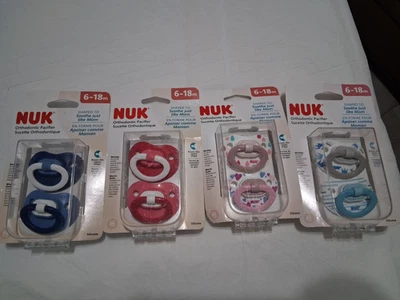 4-Count (8-Total) NUK Orthopedic Pacifiers 6 to 18 Months Different Designs - Image 1 of 4