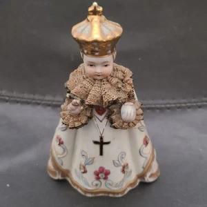 Estatuilla de colección Lefton China Infant of Praga #7185M pintada a mano Japón encaje - Imagen 1 de 7