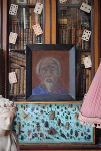 Late 20thC Susan Jayne Hocking Portrait Painting Elderly Chinaman Sir David Tang - Picture 1 of 11