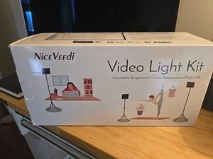 2-Pack LED Video Light Kit, NiceVeedi Studio Light, 2800-6500K New Sealed Mint - Picture 1 of 1