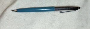 Bolígrafo vintage Sheaffer's EE. UU. azul y plateado con botón pulsador - Imagen 1 de 2