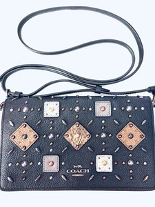Bolso sin asas bandolera Coach plegable remaches pradera hermosa pieza Coach - Imagen 1 de 10
