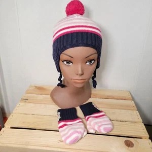 Baby Gap Knit Trapper Beanie & Matching Mittens - Size 12 - 18 months - Picture 1 of 8