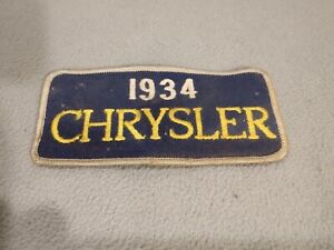 Vtg Used 1934 Chrysler Auto Embroidered Patch Badge