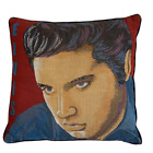 Elvis Presley king of rock and roll Throw Pillow 16"X16" Red and Blue Excellent