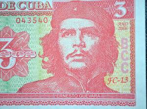 Banknote Papiergeld Geldschein Ernesto Che Guevara 3 Pesos Viva Che! 2006 UNC
