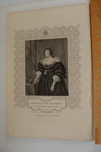 Antique Art Print Elizabeth Stuart, Queen of Bohemia daughter of King James I - Picture 1 of 1