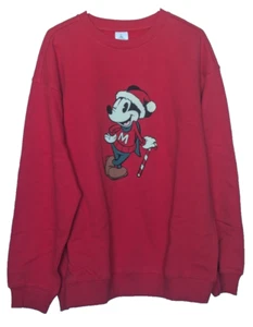Disney World Mickey Mouse Red Christmas Holiday Sweatshirt 2022 NWT Size XL - Picture 1 of 6