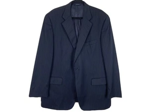 VTG Brooks Brothers Navy Blue Pinstripe Blazer 46 100% Super 110’s Worsted Wool - Picture 1 of 12