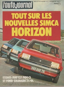 L'AUTO JOURNAL 1977 21 FORD GRANADA 2.0 GL SIMCA HORIZON TOUR DE CORSE FIAT 127  - Imagen 1 de 2