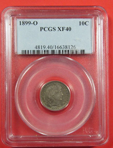 1899-O 10c PCGS XF40. Very desirable date in this affordable grade. (323153) Cover
