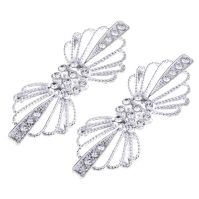 2x rhinestone buckle hook and eye clasp clasp for bridal clothing - Image 1 of 4