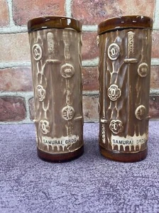 Samurai Ghog Tiki Tumbler Mug Swords Bar Decor Vintage Lot of 2 - Picture 1 of 6