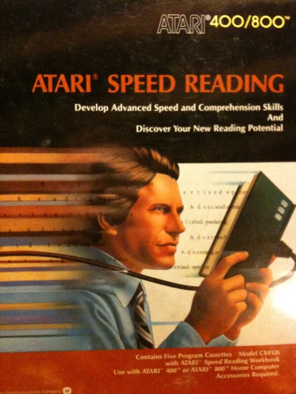 Atari Speed Reading; Atari 400/800/XL/XE; Disk w/manual; Complete in Box - Image 1 of 4