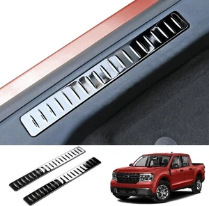 Front Door Black Sill Protectors Strip Stainless Steel Trim Fits 22-25 Maverick - Bild 1 von 8