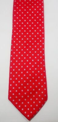 JOS A BANK ROJO con CORBATA TEJIDA GEOMÉTRICA BLANCA Y AZUL MEZCLA LINO/SEDA 60 1/2" Foto 1 de 4