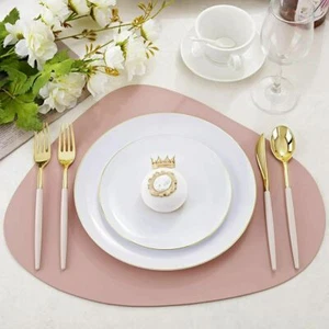 4 Sets of Round Placemats Waterproof Easy Clean Tablemats for Dining Table Place - Picture 1 of 9