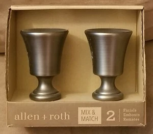 ALLEN & ROTH PEWTER CURTAIN ROD FINIALS SET 0773157 - Picture 1 of 4