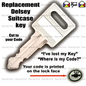Delsey Suitcase Key or Vanity Case Keys. Codes available are 301 to 500