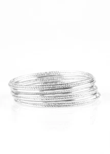 Paparazzi Jewelry Bangel Babe Silver Color Bracelets - Picture 1 of 5