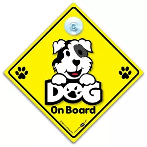 Dog On Board Sign 4, Baby On Board Sign For Dogs, Dog Car Sign, Dog in Transit - Picture 1 of 2