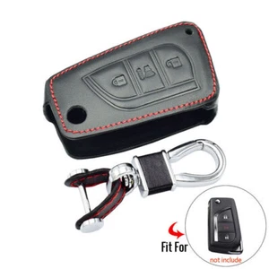 Funda protectora de cuero PU 3 botones control remoto sin llave negra para Toyota - Imagen 1 de 7