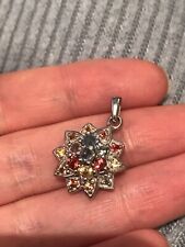Red Sapphire, Blue Sapphire and Yellow Sapphire Sterling Silver Star Pendant