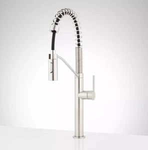 Signature Hardware Eiler Kitchen Faucet with Pull Down Stainless Steel - Picture 1 of 4