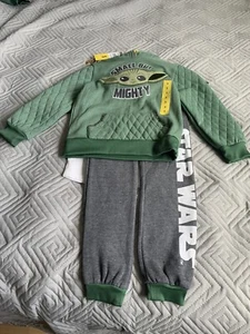 Star Wars The Mandalorian Grogu Baby Hoodie, Sweats & Shirt Boys Set Size 5 NWT - Picture 1 of 8