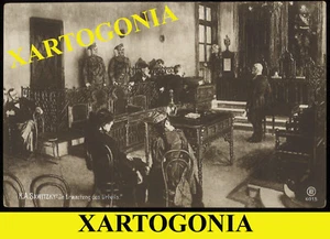 SAVITZKY painting "Awaiting Judgment", Lithograph card at 1910, uncirculated - Picture 1 of 2