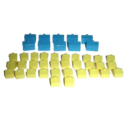 SpongeBob SquarePants Monopoly Replacement Parts 10 Blue Hotels 32 Yellow Houses - Image 1 of 2